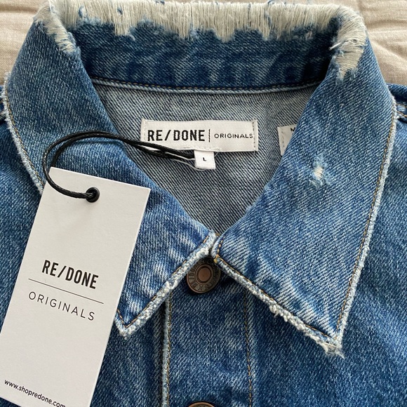 redone cropped denim jacket